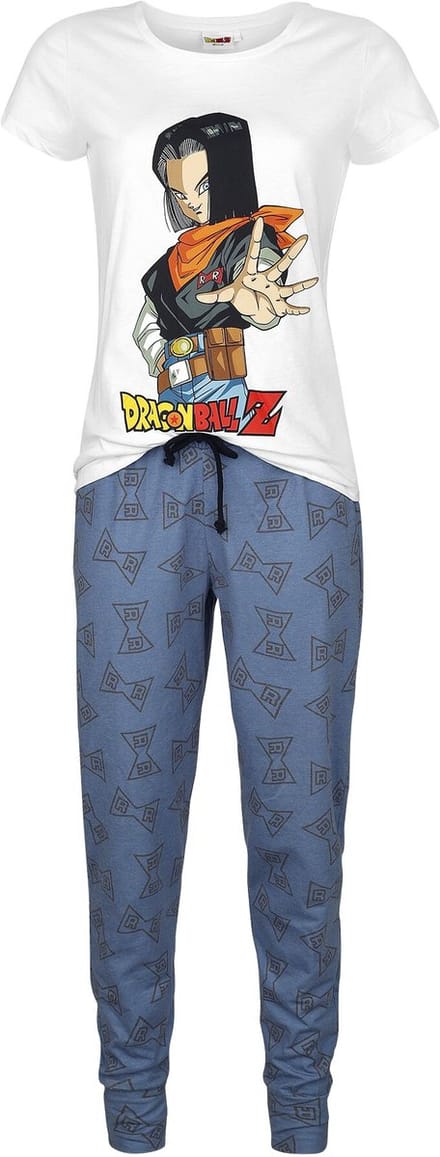 Dragon Ball Z - Android 17 Pyjama wit-blauw Polyester -