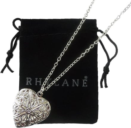 Ketting 48 cm + 4 cm verstelbaar met hart medaillon hanger – zilverkleurig – Rhylane