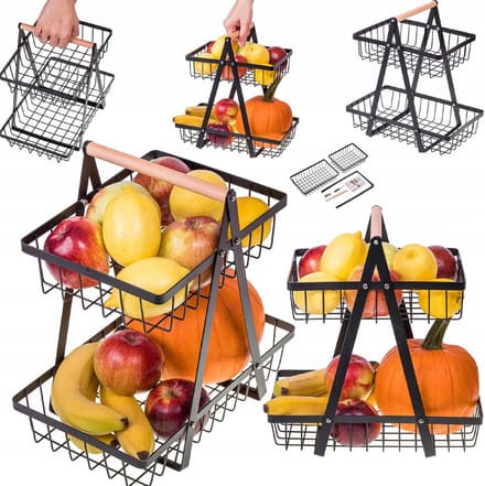 Brunbeste - Metal Basket - Zwart - Loft Stijl - Dubbelniveau