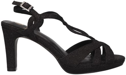 La Strada Sandaal Zwart Glitter Textiel - Damesschoenen - Maat - 41