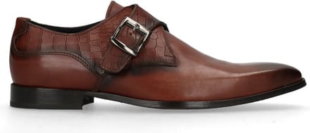 Black label - Heren - Cognac leren gespschoenen - Maat 45