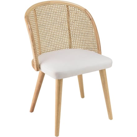 Eetkamerstoel Agathe rattan met bouclé | Macabane