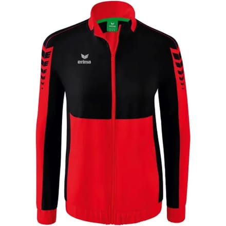Erima Six Wings Presentatiejack Dames - Zwart / Rood | Maat: 34