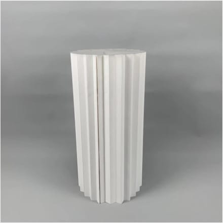 Cilinder Zuil Standaard - Papieren Display Sokkel - Feest Decoratie - Opvouwbaar Karton - 50 cm Hoog - Wit