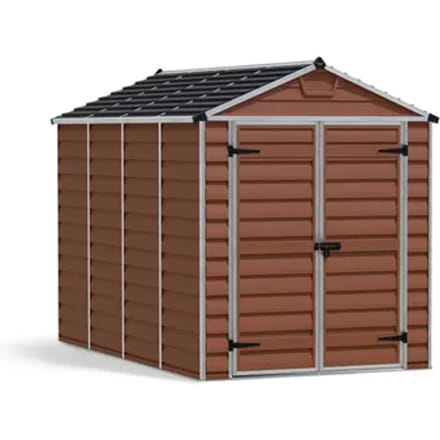 Canopia Metalen Tuinhuis Skylight - Bruin - 304x185cm - Dubbele Deur - Met Vloer