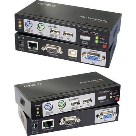 LINDY Cat.5 KVM Extender Combo 300 KVM-extender PS/2 Via netwerkkabel RJ45 300 m