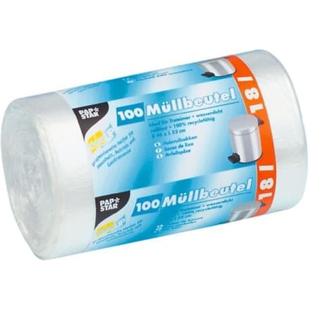 STARPAK vuilniszakken HDPE 18 liter wit