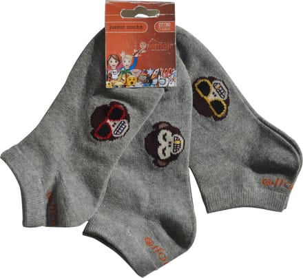 Emoji - Monkey sokken - Sneaker Multipack - 6 paar - licht grijs - maat 35/38 - enkelsokken