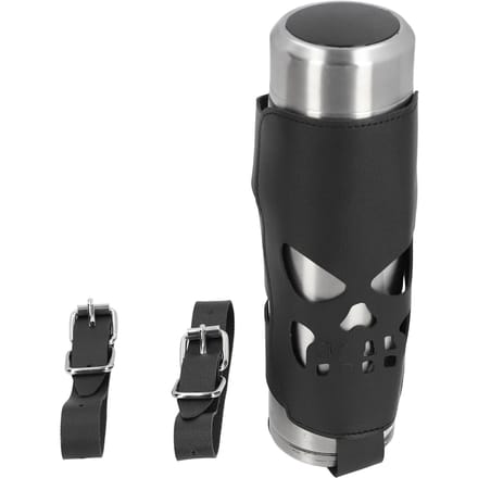Motorfiets Bekerhouder PU Leer Skelet Wrap Around Universele Fiets Waterfleshouder gray