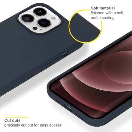 Accezz Hoesje - Geschikt voor Apple iPhone 13 Pro Max - Liquid Silicone Backcover - Donkerblauw