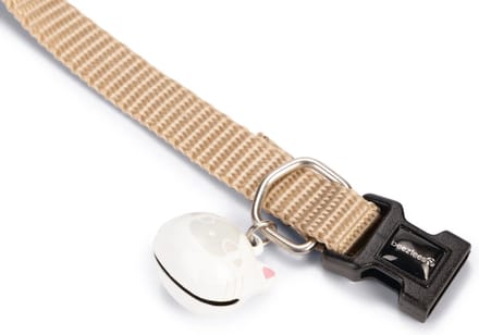 Beeztees Nylon kattenhalsband Uni - 20-30 x 1 cm - Beige