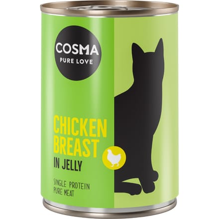 6x400g Kippenborst in Gelei Cosma Original Kattenvoer