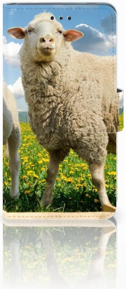 Nokia 7 Telefoonhoesje met Pasjes Schaap en Lammetje