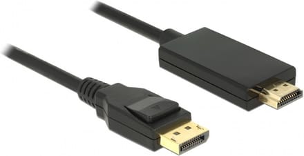 Delock 85319 DisplayPort-kabel DisplayPort / HDMI Aansluitkabel DisplayPort-stekker, HDMI-A-stekker 5 m Zwart Vergulde steekcontacten, Verdraaid, Afgeschermd