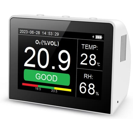 Desktop O2RHTemp. 3in1 multifunctionele luchtkwaliteitsdetector temperatuur-vochtigheidsmonitor wit