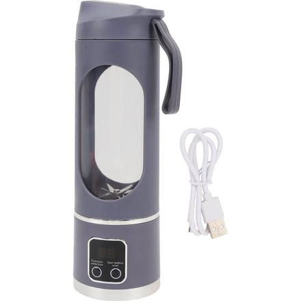 Draagbare Blender Oplaadbaar 450ml Blenderbeker Draagbare Juicerbeker voor Thuis Grijs Paars L white