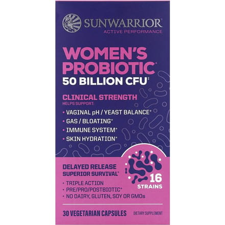 Sunwarrior, Probiotica voor Vrouwen, 30 Plantaardige Capsules
