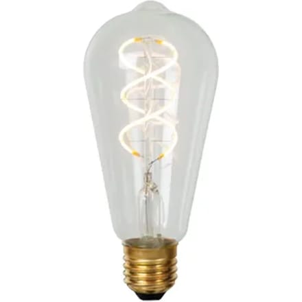 Lucide ST64 - Filament lamp - Ø 6,4 cm - LED Dimbaar - E27 - 1x4,9W 2700K - Transparant