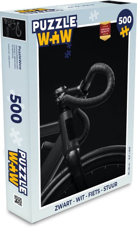 Puzzel Fiets - Stuur - Zwart - Wit - Legpuzzel - Puzzel 500 stukjes