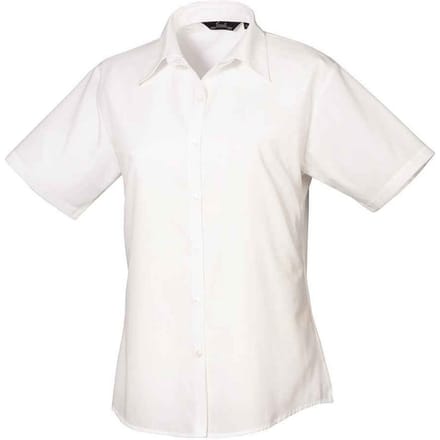 Premier Dames/Dames Effen Popeline Blouse (Wit)