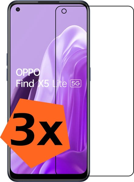 Screenprotector - 3 Stuks - Geschikt voor OPPO Find X5 Lite - Extra Sterk - Gehard Glas - Beschermglas - Tempered Glass - Screen Protector