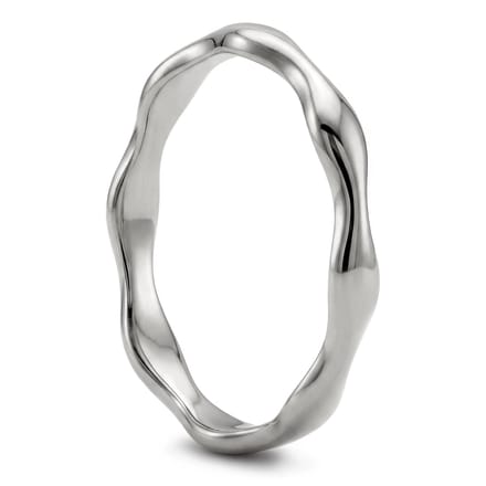 Molten | 4 mm zilverkleurige roestvrijstalen golvende ring