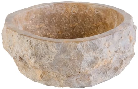 Geërodeerde Natuurmarmeren Waskom – 30-35x15 cm – Bruin