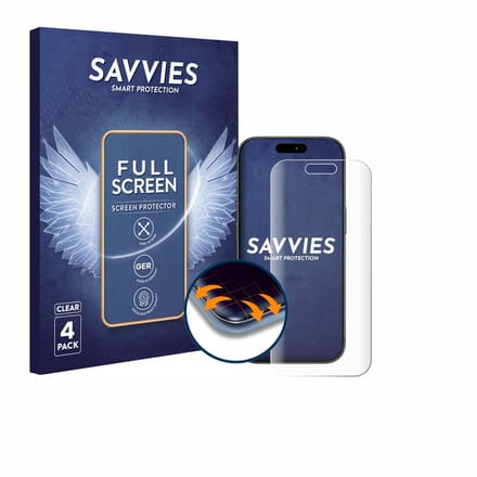 Savvies - Screenprotector voor Apple iPhone 17 Pro - Folie Beschermfolie transparant volledig dekking 4 Stuks
