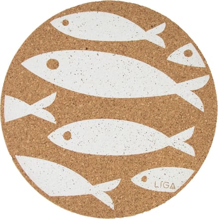 LIGA - Placemat Vis Set van 4 Stuks - Kurk - Beige -