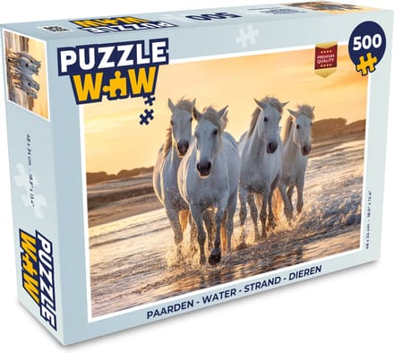 Puzzel Paarden - Water - Strand - Dieren - Legpuzzel - Puzzel 500 stukjes