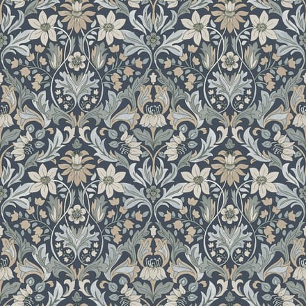 Boråstapeter Vliesbehang 3292 - Timeless Traditions - Bloemen Blauw - 53cm x 10.05m