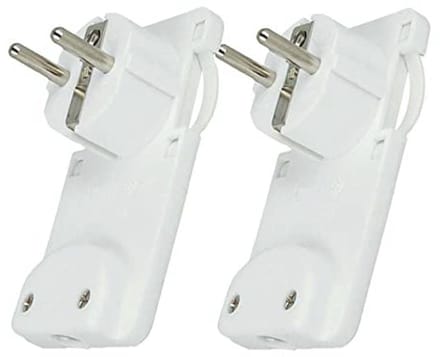 Ruimtebesparende 90-graden platte stekker - 2 stuks, 16A 250V