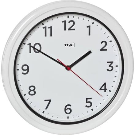 TFA Dostmann 60.3078.02 Outdoorhorloge Kwarts 330 mm x 52 mm Wit Spatwaterdicht