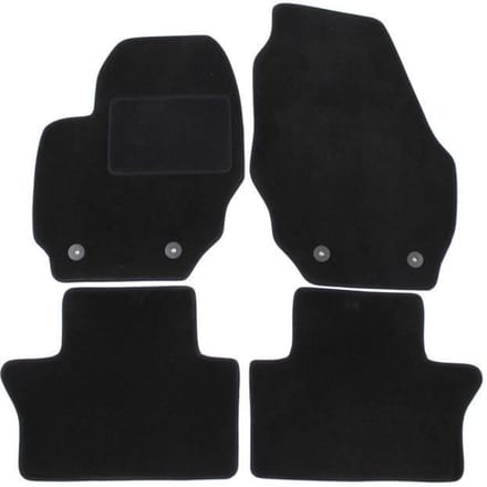 Tapis de sol - Volvo - S80 - Velours noir - 4 pièces - Ajustement précis