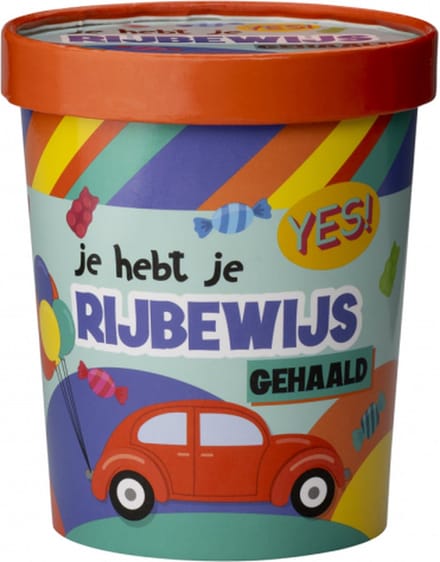 Snoeppot - Rijbewijs - Candy Bucket - Gevuld met Snoep en Drop