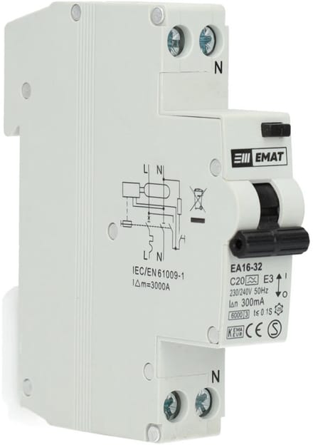 EMAT aardlekautomaat C20 1P+N 300mA Type A (85006019)