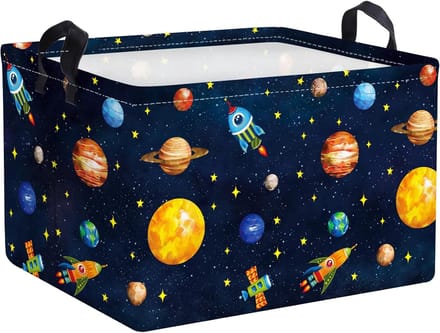 Zwarte Kosmische Planeet Opbergmand voor Kinderkamer - Multifunctioneel en Waterdicht