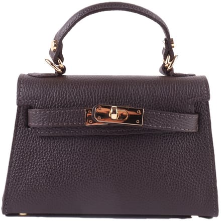 Giuliano Lederen Schoudertas Amaya - Dames - Made in Italy - Koffie