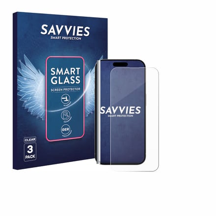 3 Stuks Savvies Screenprotector - geschikt voor Apple iPhone 15 Pro Max - beschermfolie glas transparant