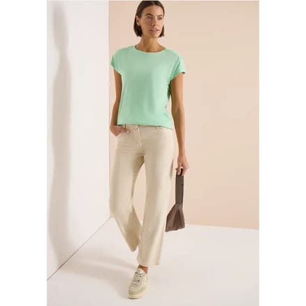 Shirt met korte mouwen en rimpels