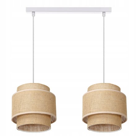Jute Hanglamp Boho Dubbele Plafondlamp 2-lichts E27