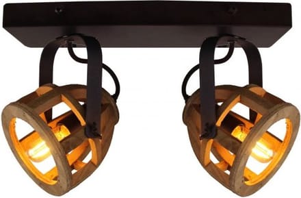 Brilliant Plafondspot Matrix Wood Hout 2xe14