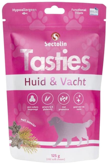 Sectolin Tasties Huid & Vacht Hond - 125 g