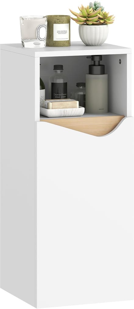 Homcom Badkamerkast Staand-Spaanplaat-30L x 30B x 71,5H cm-Wit