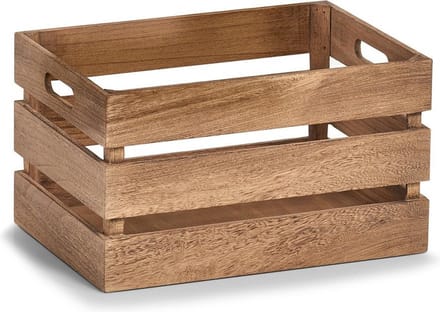 Zeller Houten kratjes stapelbaar - 35 x 25 x 20 cm (M) - Stapelbaar