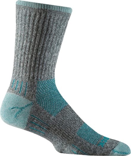 Wrightsock Escape Crew - Lichtgrijs/Turquoise - 41-45