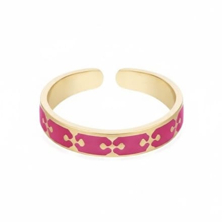 Yehwang Ring Kleurrijk goud fuchsia one size