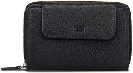 JOST Leren portemonnee Vika Zip Wallet Black zwart