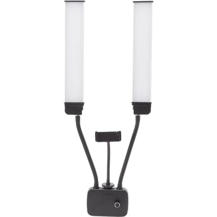 LED Vullicht 3200K tot 5600K Dubbele Armen Helderheid Verstelbaar USB met Telefoonhouder Video EU Plug white