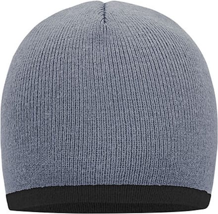 Myrtle Beach 'Contrasting Border Beanie' Lichtgrijs/Donkergrijs